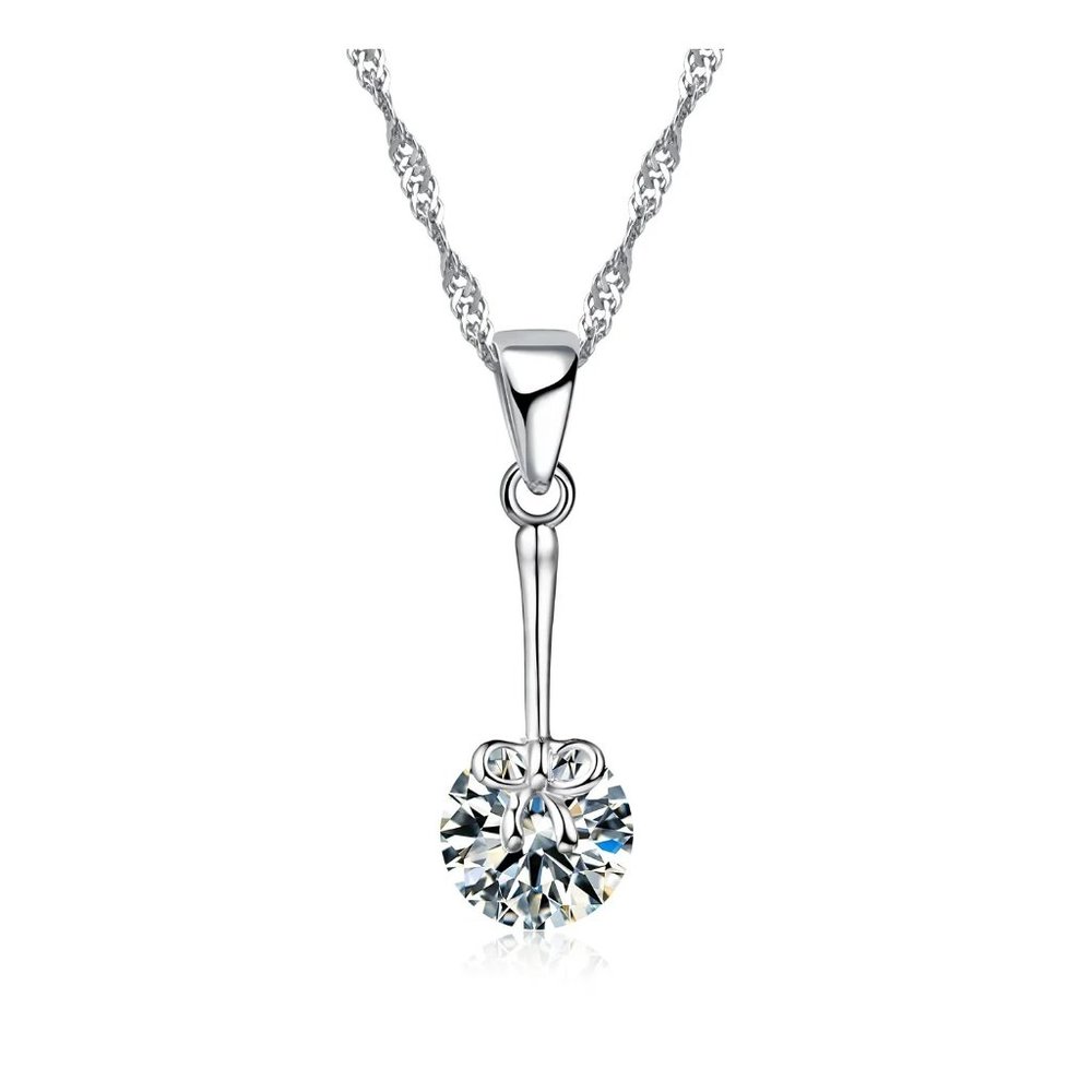 💎 Long Luxury Necklace And Earrings 925 Sterling Silver Set - Picture 2 of 3